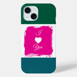 Custom “I Love You” Color Block Phone Case – Roman