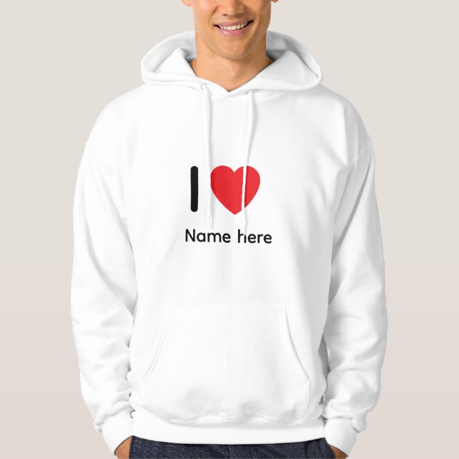 Custom I Love You Hoodie – Personalized Name Heart (Front)