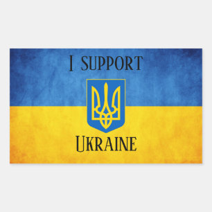 Custom I support Ukraine UKRAINIAN FLAG I stand w  Sticker