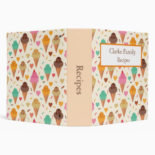 Custom ice cream pattern  recipes  binder