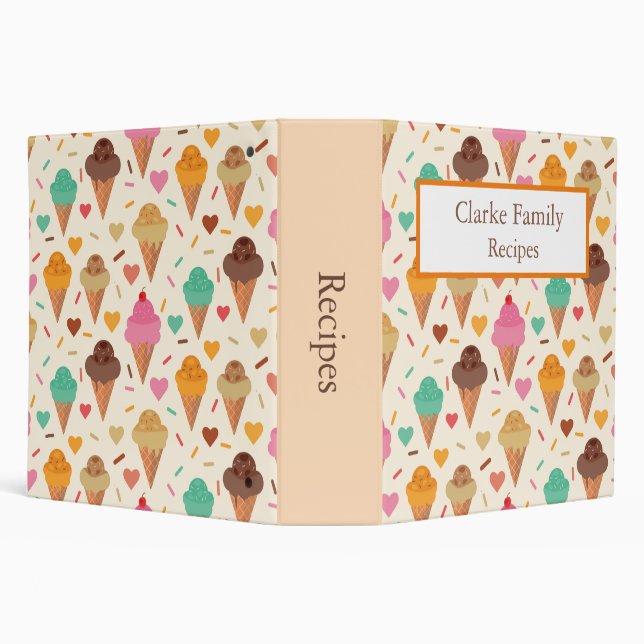 Custom ice cream pattern  recipes  binder (Background)