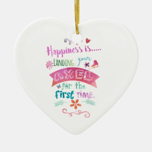 Custom Ice Figure Skating Giftware Happiness Skate Ceramic Ornament