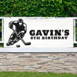Custom Ice Hockey Birthday Party Vinyl Outdoor Banner<br><div class="desc">Score big with the Custom Ice Hockey Birthday Party Vinyl Outdoor Banner, the perfect way to welcome guests to your hockey-themed celebration. Featuring bold designs, icy tones, and hockey-inspired graphics, this durable vinyl banner sets the stage for an unforgettable party. Add your child's name and age to make it a...</div>