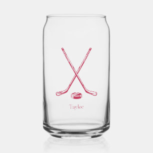 Custom Ice Hockey Icons Any Colour Personalized Can Glass