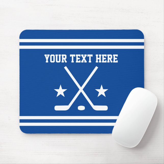 Custom ice hockey mouse pad for player or coach (With Mouse)
