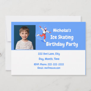 Custom Ice Skating Birthday Party Invitation