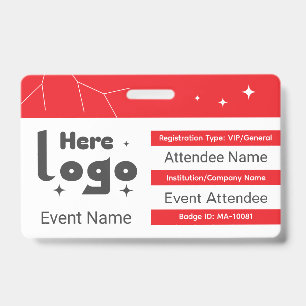 Custom ID badge with QR code and logo