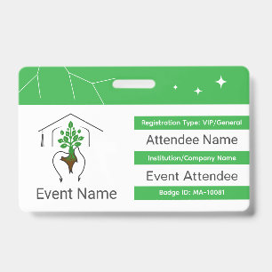 Custom ID badge with QR code and logo