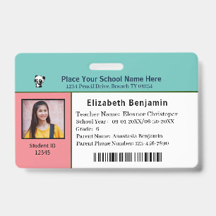 Custom ID Identification Card Child Boy Girl Badge