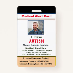 Custom ID Identification Child Adult Photo Name Badge