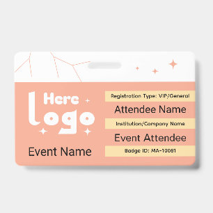 Custom identification badge with QR code and logo