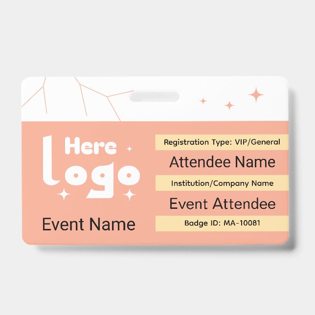 Custom identification badge with QR code and logo (Front)