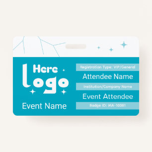Custom identification badge with QR code and logo