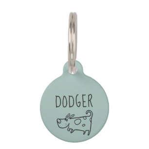 Custom Illustrated Dog Simple Pet ID Tag