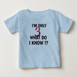 Custom I'm Only Three Personalize Age Funny Kids Baby T-Shirt