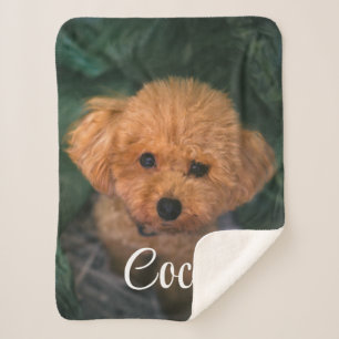 Custom Image And Name Cute Dog Blanket Gift