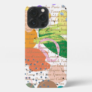 Custom image and text modern abstract colourful iPhone 13 pro case