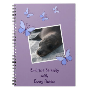 Custom Image Blue Butterfly Flutter Journalling Notebook