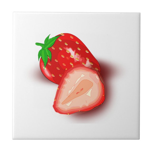 Custom Image Design Strawberry Fruit Template Tile (Front)