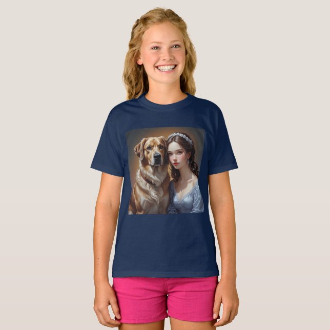Custom Image Dog Lovers Navy T Shirt Design (Front Full)