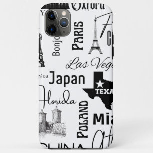 Custom image modern pattern paris black and white iPhone 11 pro max case