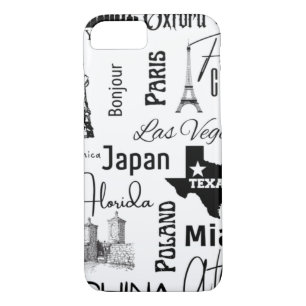 Custom image modern pattern paris black and white  Case-Mate iPhone case