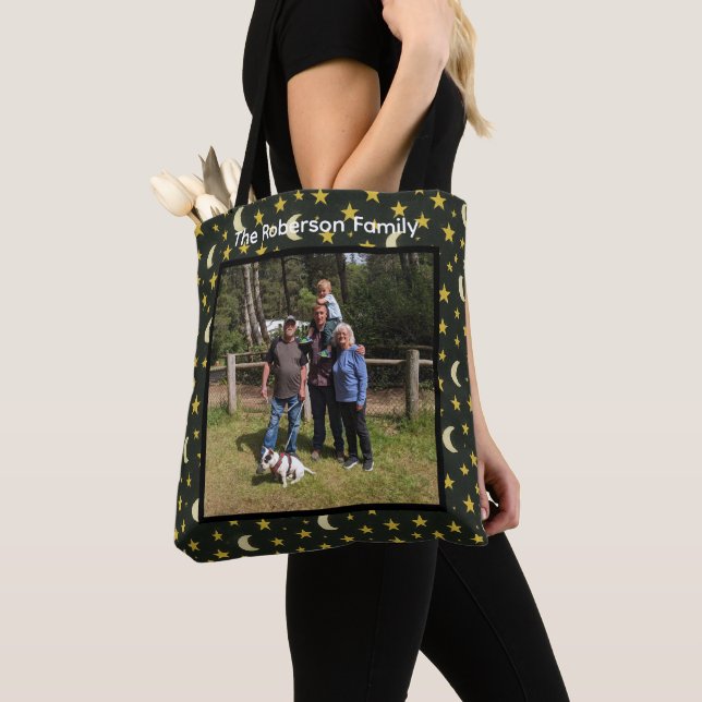 Custom Image Moons and Stars Tote Bag (Close Up)
