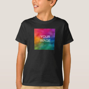 Custom Image Template Boys Double Sided Black T-Shirt