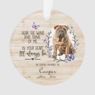 Custom In Loving Memories Pet Dog Floral Memorial Ornament