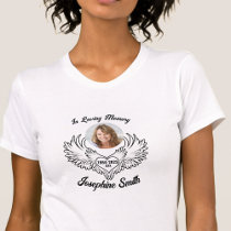 Custom In Loving Memory Angel Wings Photo Slim fit T Shirt Zazzle