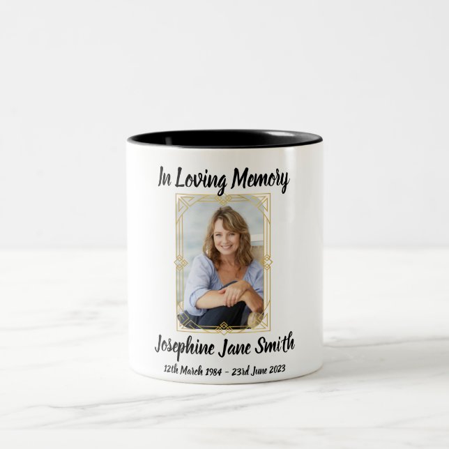 Custom In Loving Memory Funeral Photo Memorial Mug (Center)