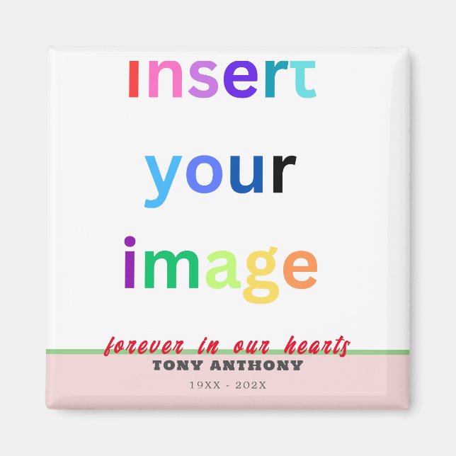 Custom In Loving Memory Simple Photo Memorial Magnet (Front)
