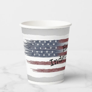 custom Independence day airplane flag paper cups