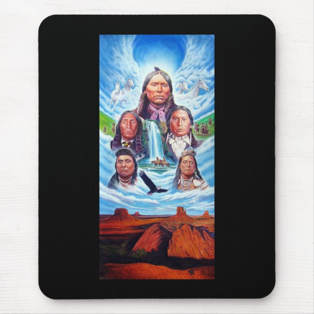 Custom Indian Chiefs Native Americans Template Mouse Pad (Front)