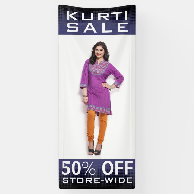 Custom Indian Women Fashion Kurti Sale Banner (Vertical)
