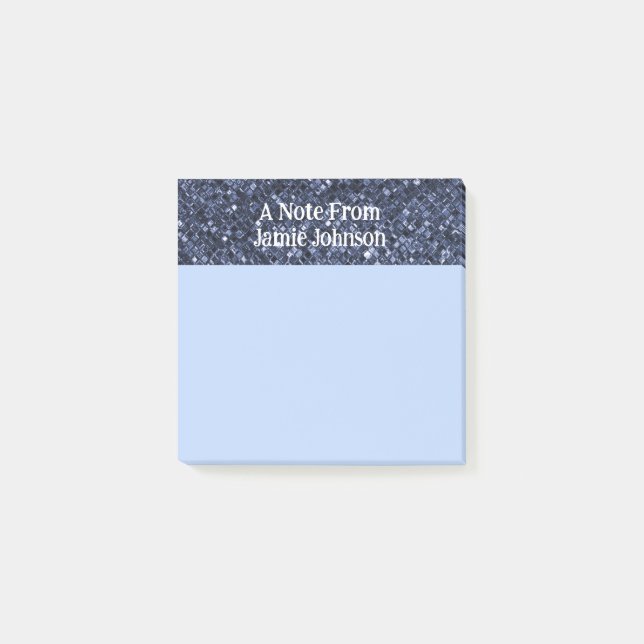 Custom Indigo Blue Glitter Sparkles Post-it Notes (Front)