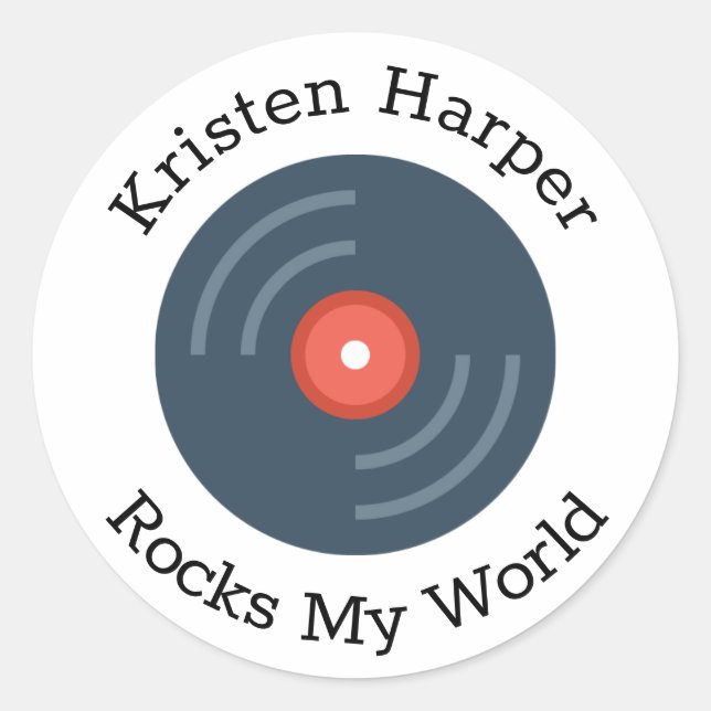 Custom Individual Rocks My World Personalized   Classic Round Sticker (Front)