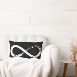 Custom Infinity Couples Wedding Anniversary Gift Lumbar Pillow<br><div class="desc">Infinity Symbol in Brush Stroke with couple's names and wedding date for you to personalize.</div>