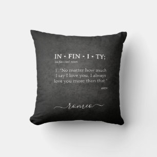 Custom INFINITY Love you more Dictionary Definitio Throw Pillow