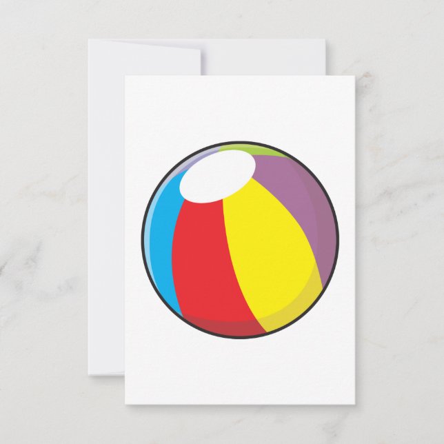 Custom Inflatable Plastic Beach Ball Invitations (Front)