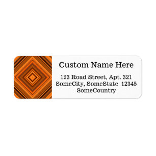 Custom Info + Brown & Orange Squares Pattern