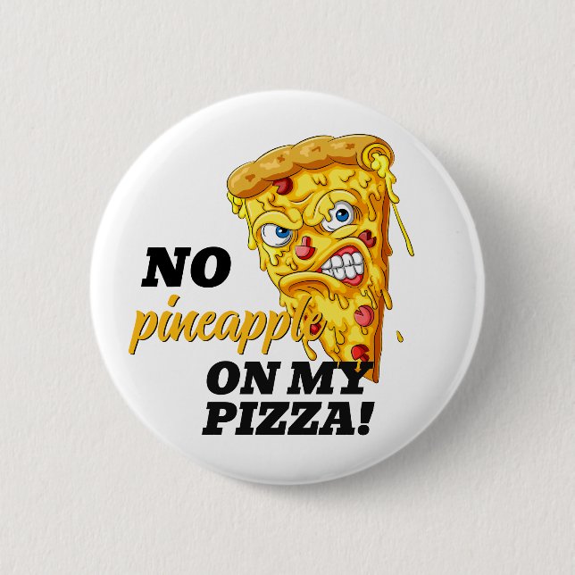 Custom Ingredient Angry Pizza 2 Inch Round Button (Front)