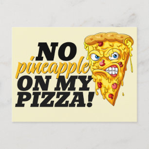 Custom Ingredient Angry Pizza Postcard