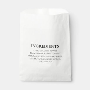 Custom Ingredients Black White Simple Favour Bag