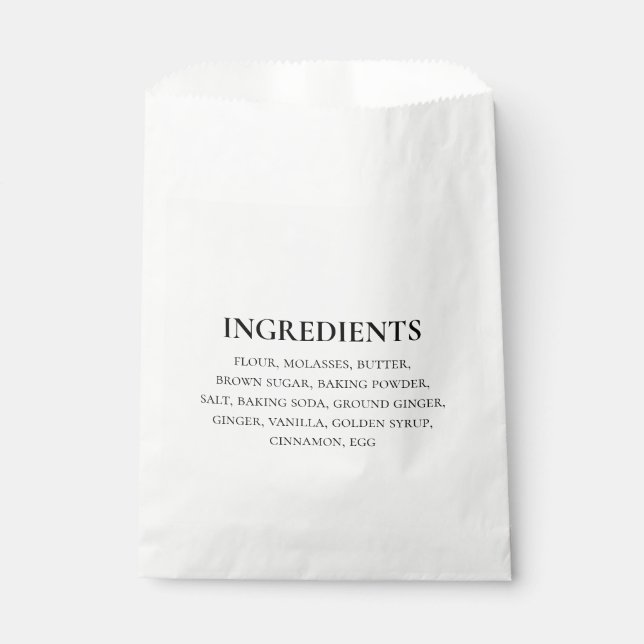 Custom Ingredients Black White Simple Favour Bag (Front)