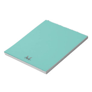 Custom initial and name text teal notepad
