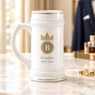 Custom Initial Best Man Keepsake Beer Stein