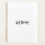 Custom Initial Black and White Monogram Planner<br><div class="desc">This is a monogram Design. It is often used as a personal or corporate logo to represent a person, brand, or organization. It can also be given as a birthday or Christmas gift to your best friend, close friend, family or relatives.</div>