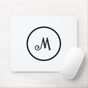 Custom initial black and white mouse pad