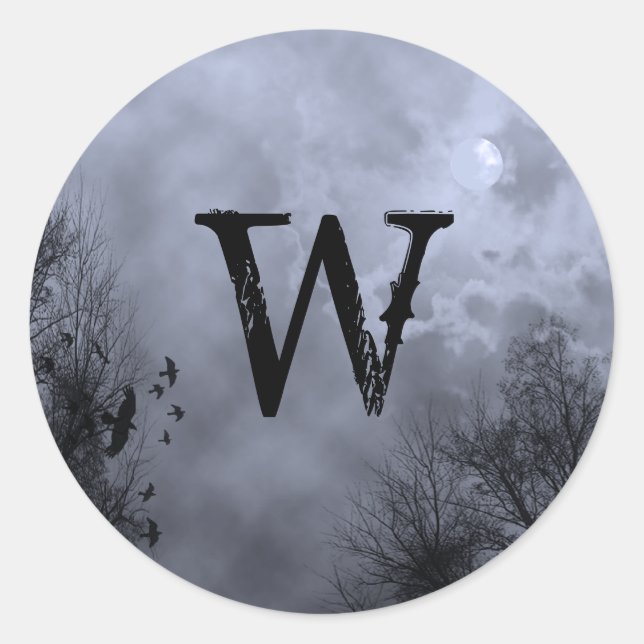 Custom Initial Blue Mist Haunted Sky Sticker (Front)